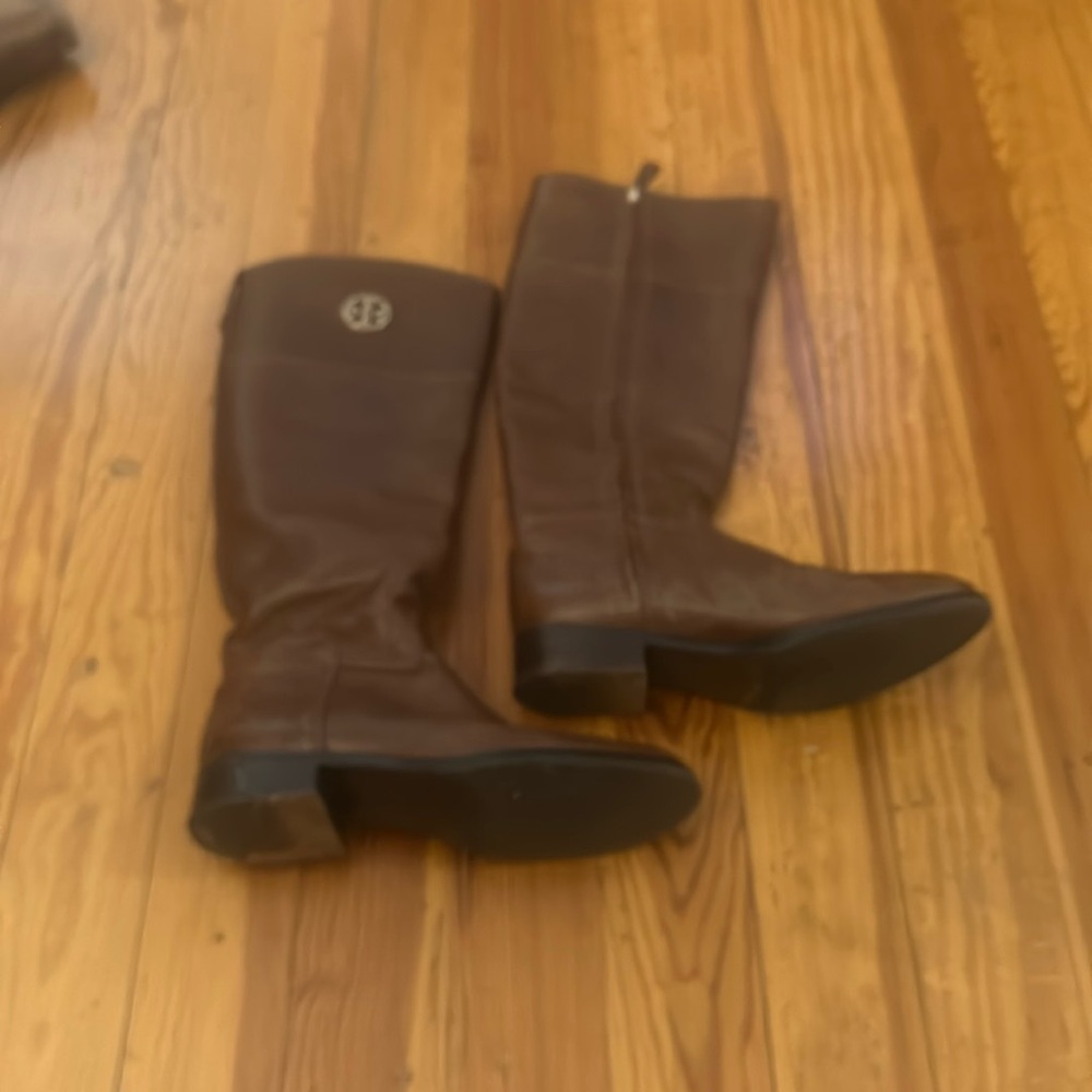 Brown tall riding boots Tory Burch 8.5, good condition - Picture 2 of 14